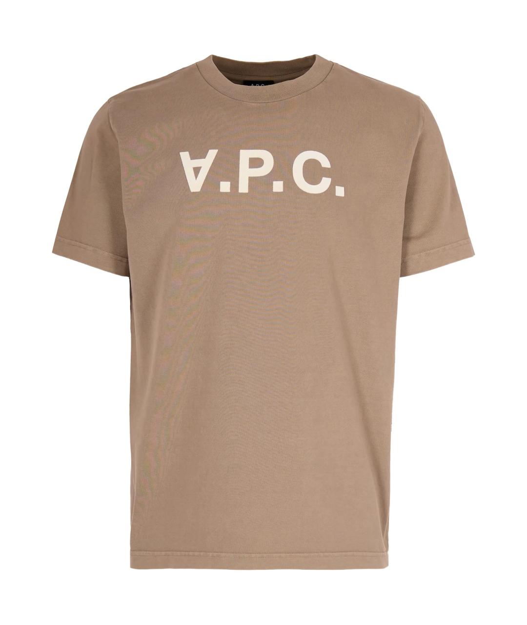 A.P.C. Бежевая хлопковая футболка, фото 1