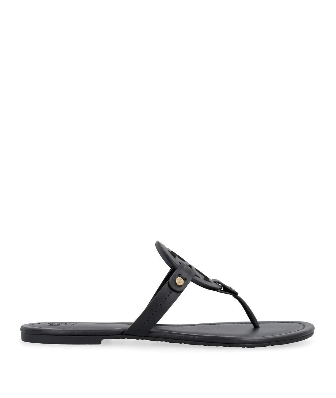 TORY BURCH Черные кожаные сандалии, фото 1