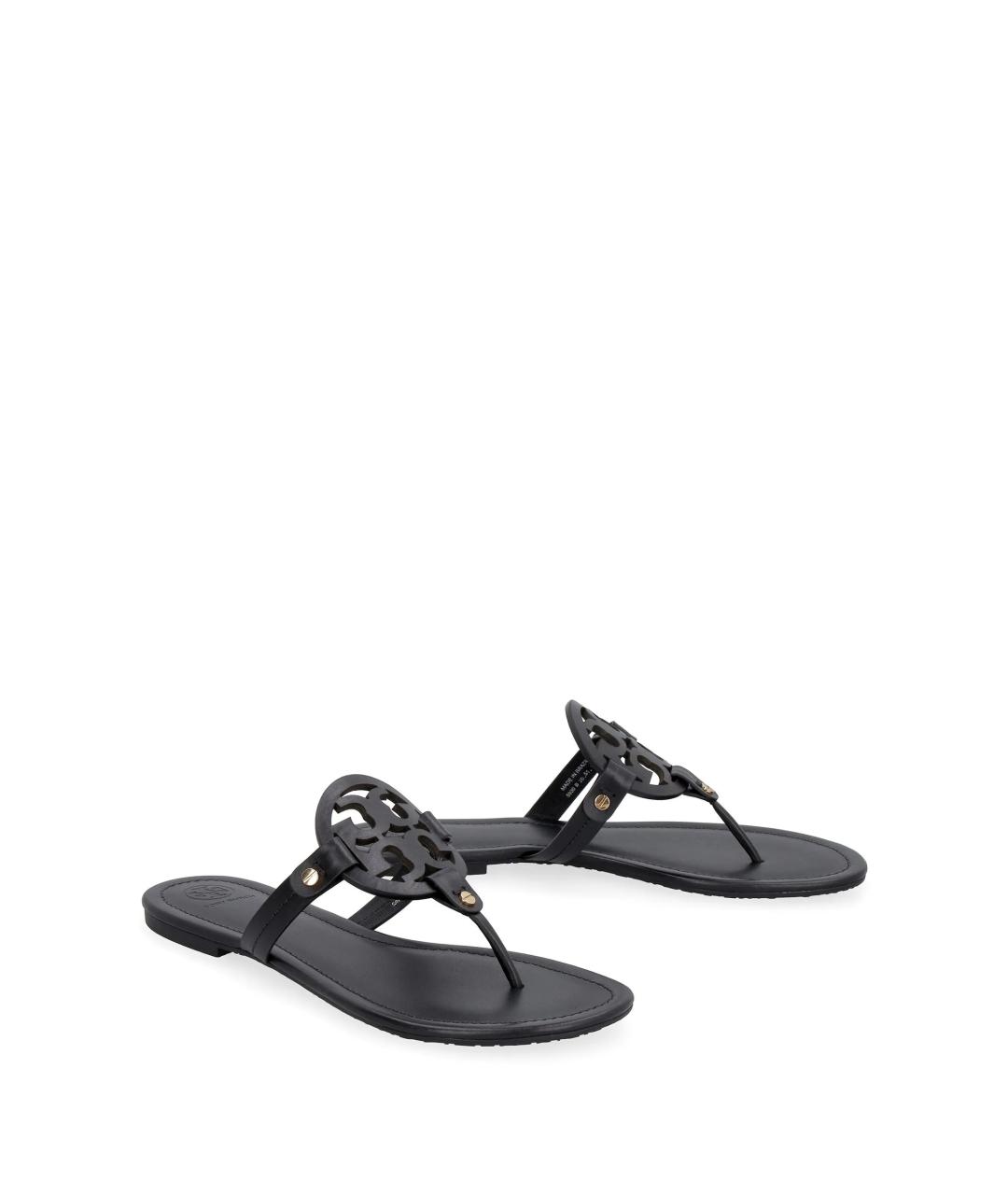 TORY BURCH Черные кожаные сандалии, фото 2