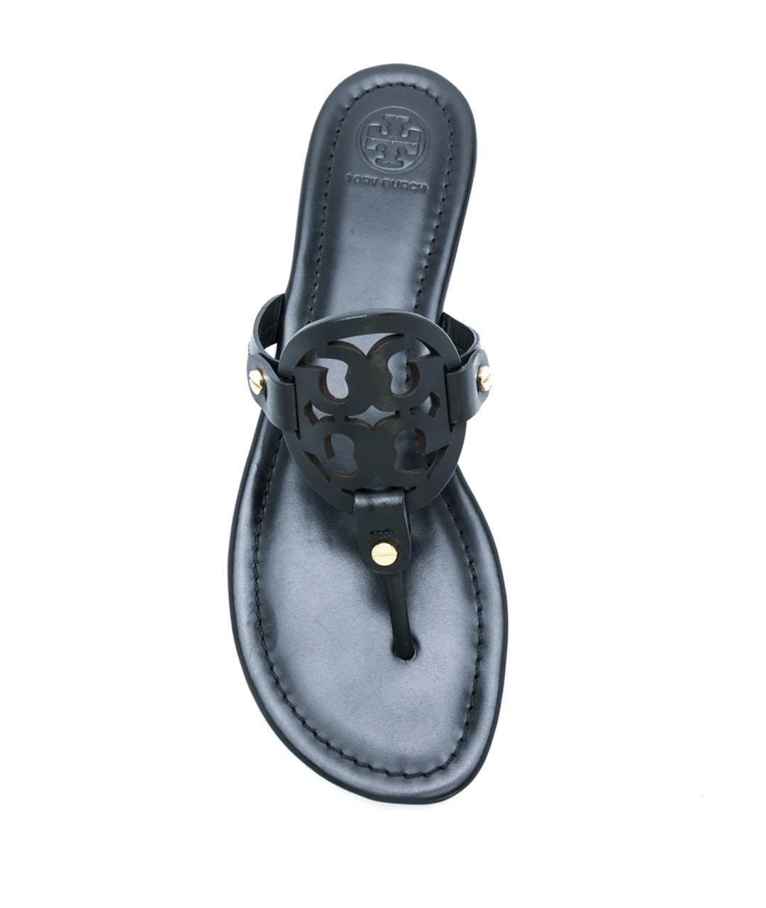 TORY BURCH Черные кожаные сандалии, фото 4