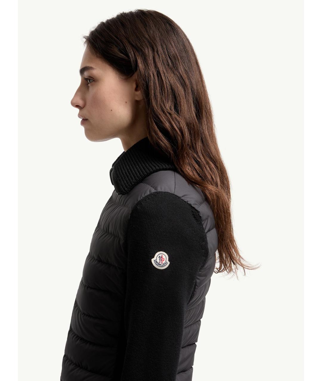 MONCLER Черная полиэстеровая куртка, фото 6