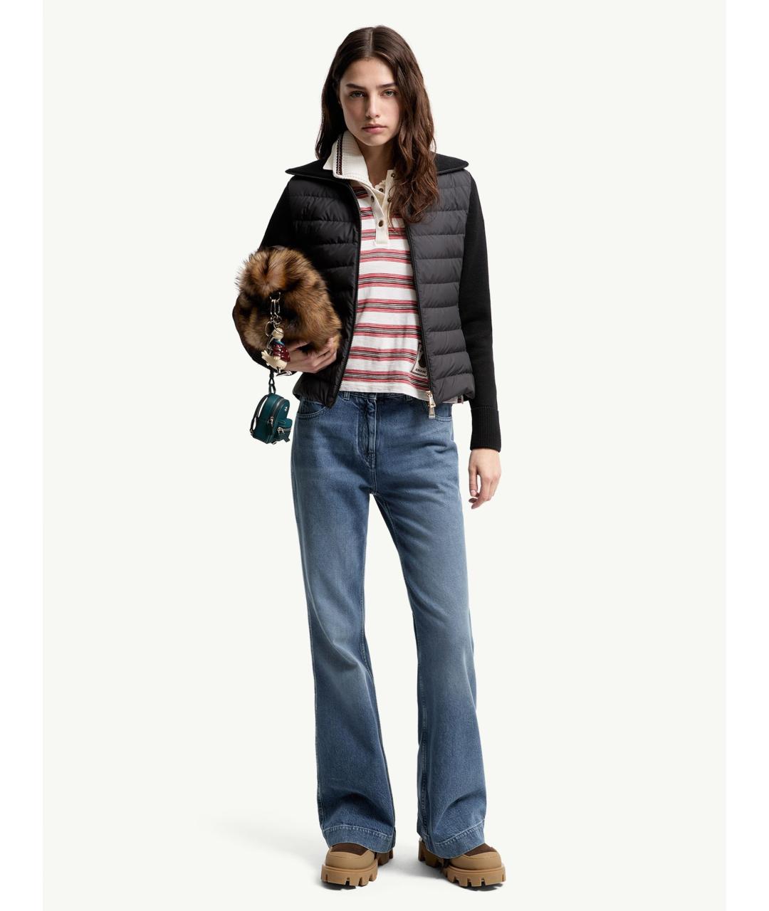 MONCLER Черная полиэстеровая куртка, фото 2