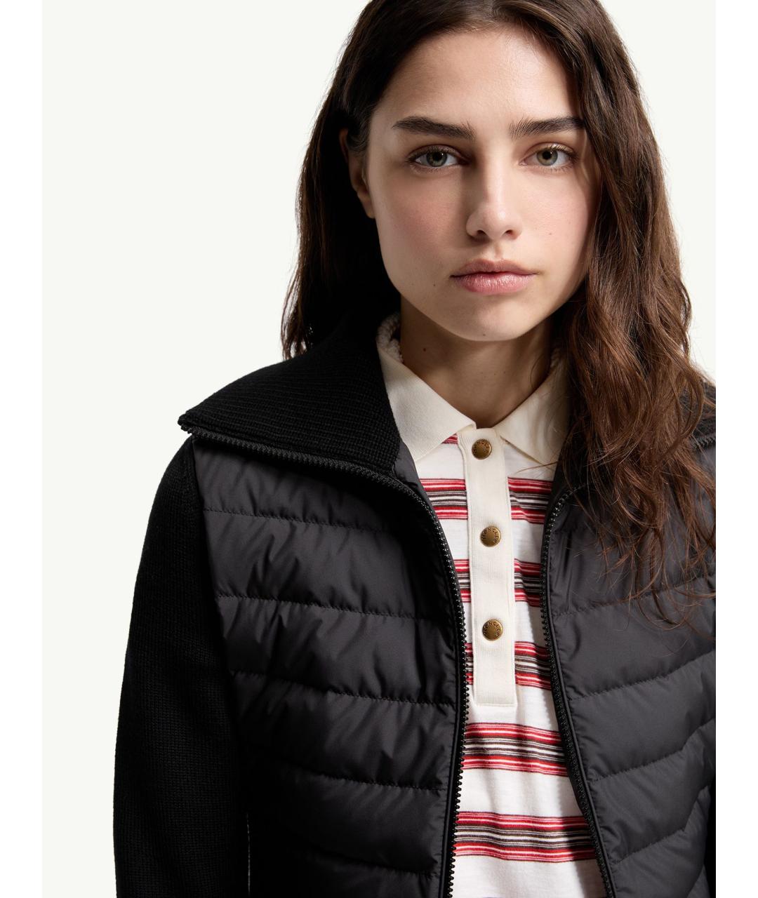 MONCLER Черная полиэстеровая куртка, фото 5