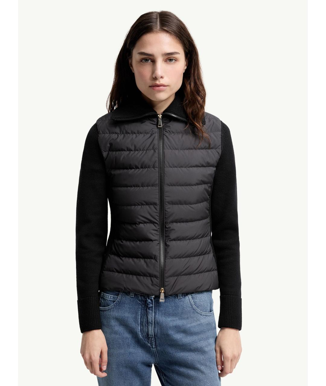 MONCLER Черная полиэстеровая куртка, фото 3