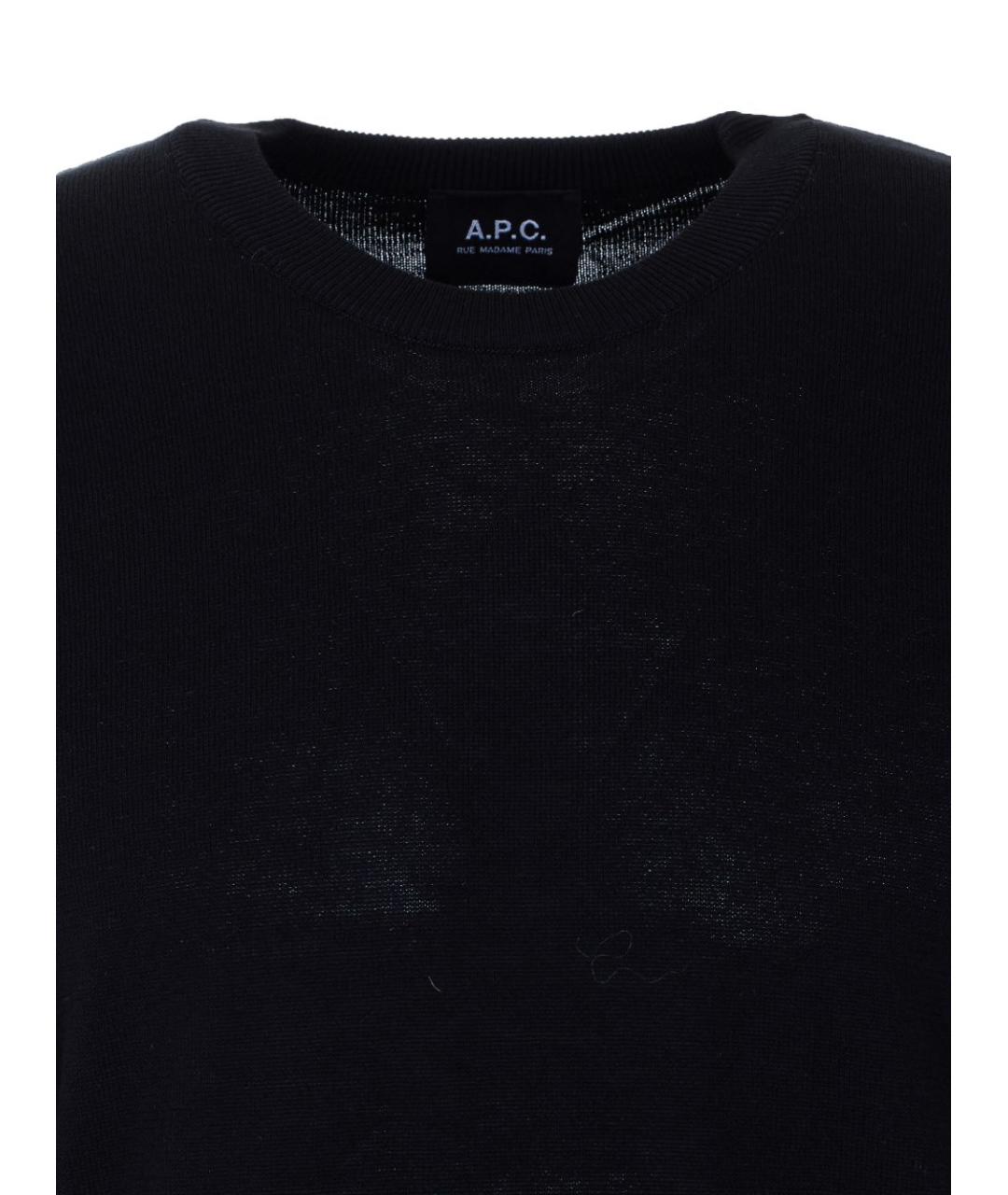A.P.C. Черный хлопковый джемпер / свитер, фото 2