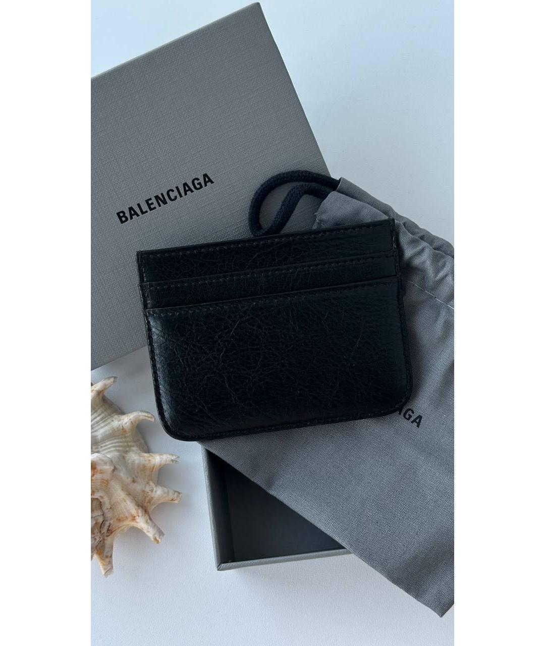 BALENCIAGA Черный кожаный кардхолдер, фото 6