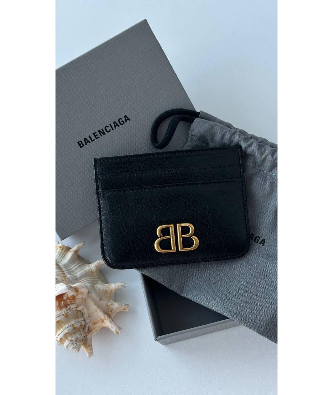 BALENCIAGA Черный кожаный кардхолдер, фото 5