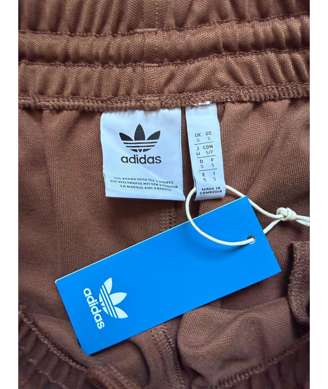 ADIDAS Коричневые полиэстеровые повседневные брюки, фото 5