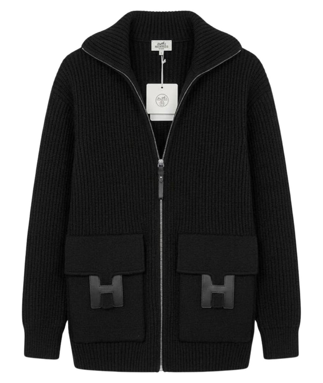 HERMES Черный синтетический кардиган, фото 1
