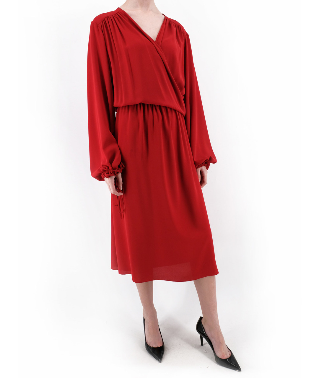 MICHAEL KORS COLLECTION Красное шелковое повседневное платье, фото 2