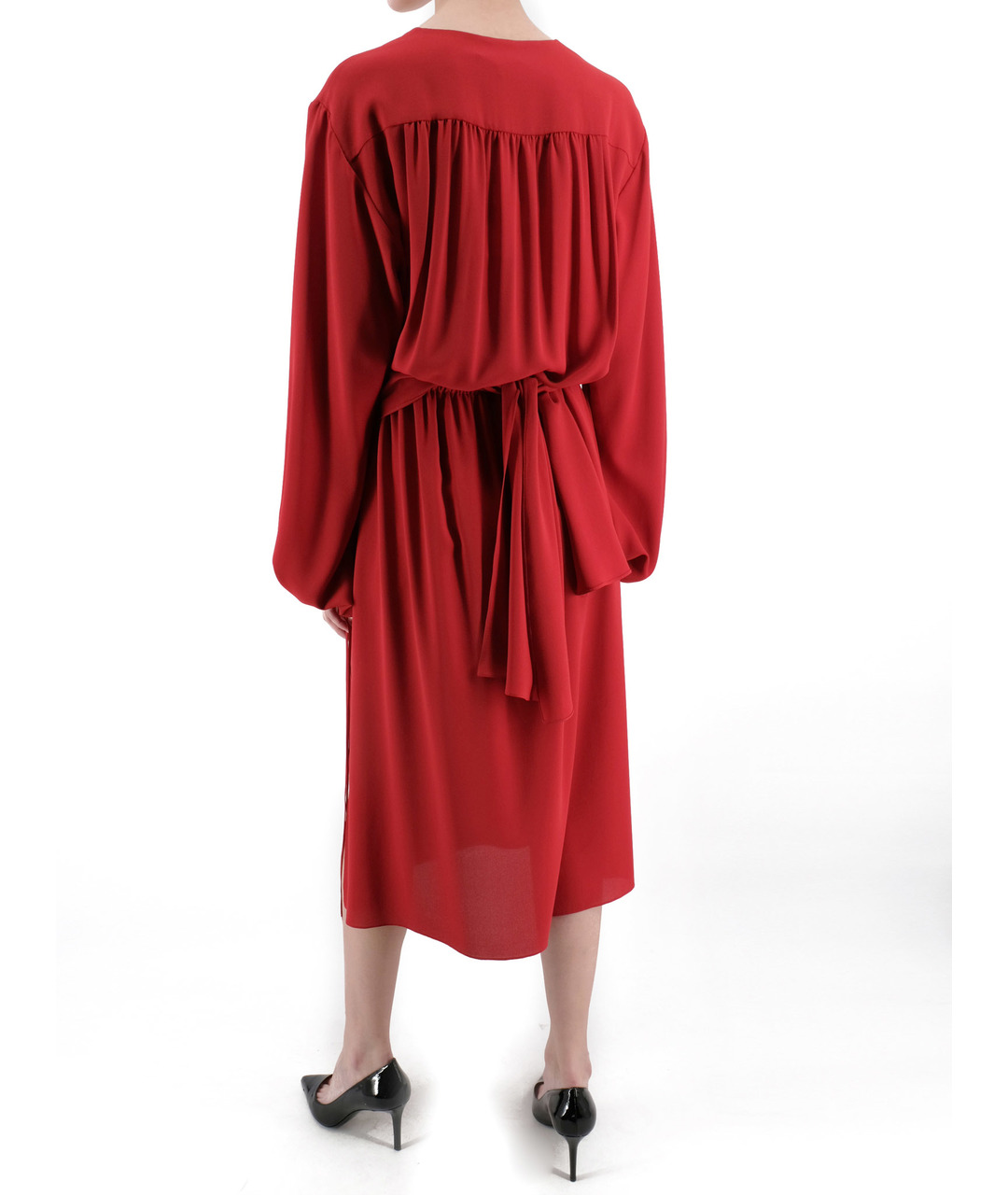 MICHAEL KORS COLLECTION Красное шелковое повседневное платье, фото 3