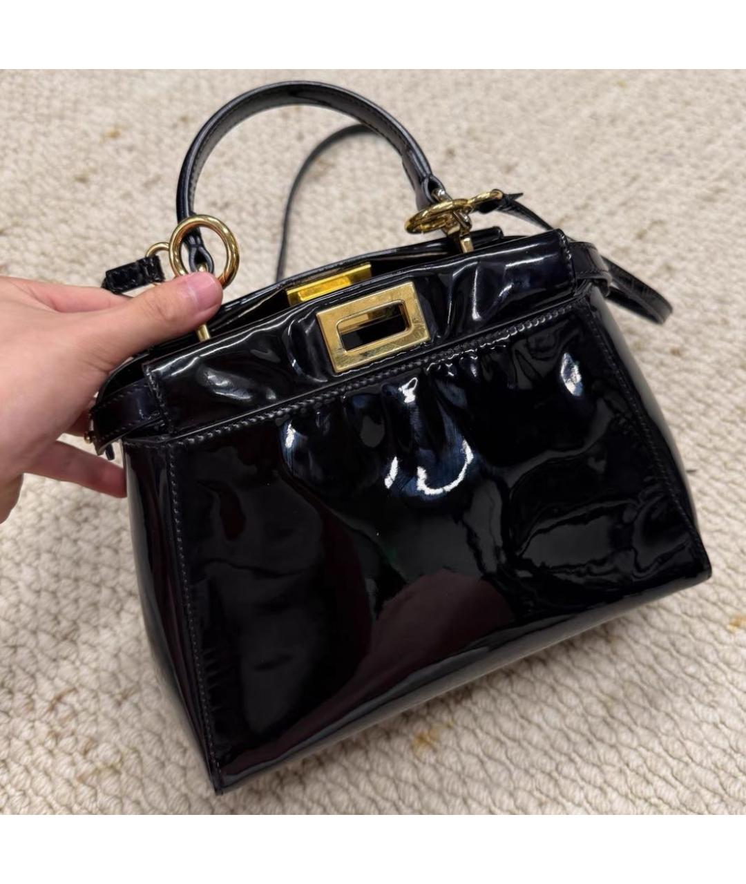 FENDI Черная кожаная сумка через плечо, фото 3