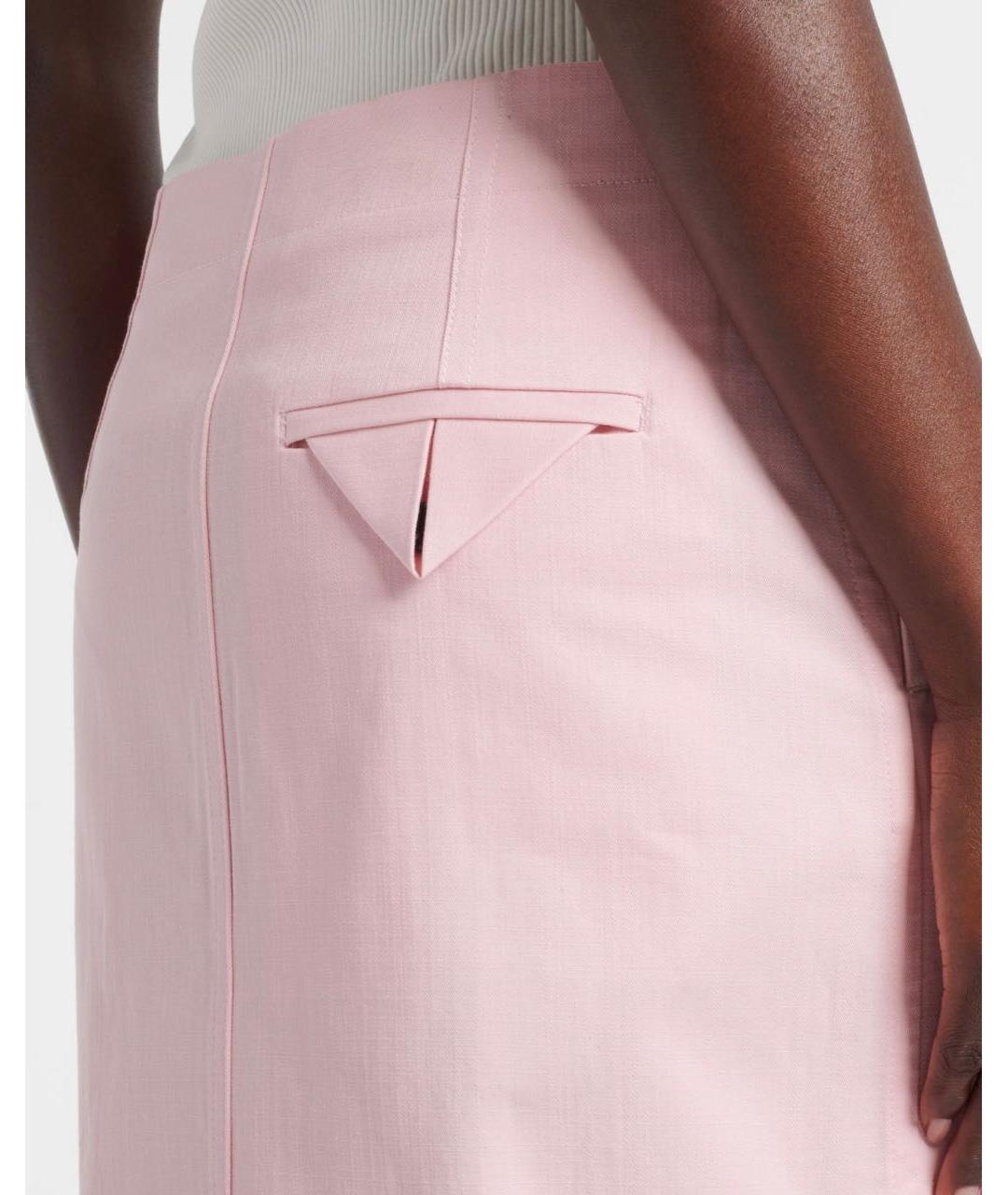 BOTTEGA VENETA Розовая хлопковая юбка миди, фото 6