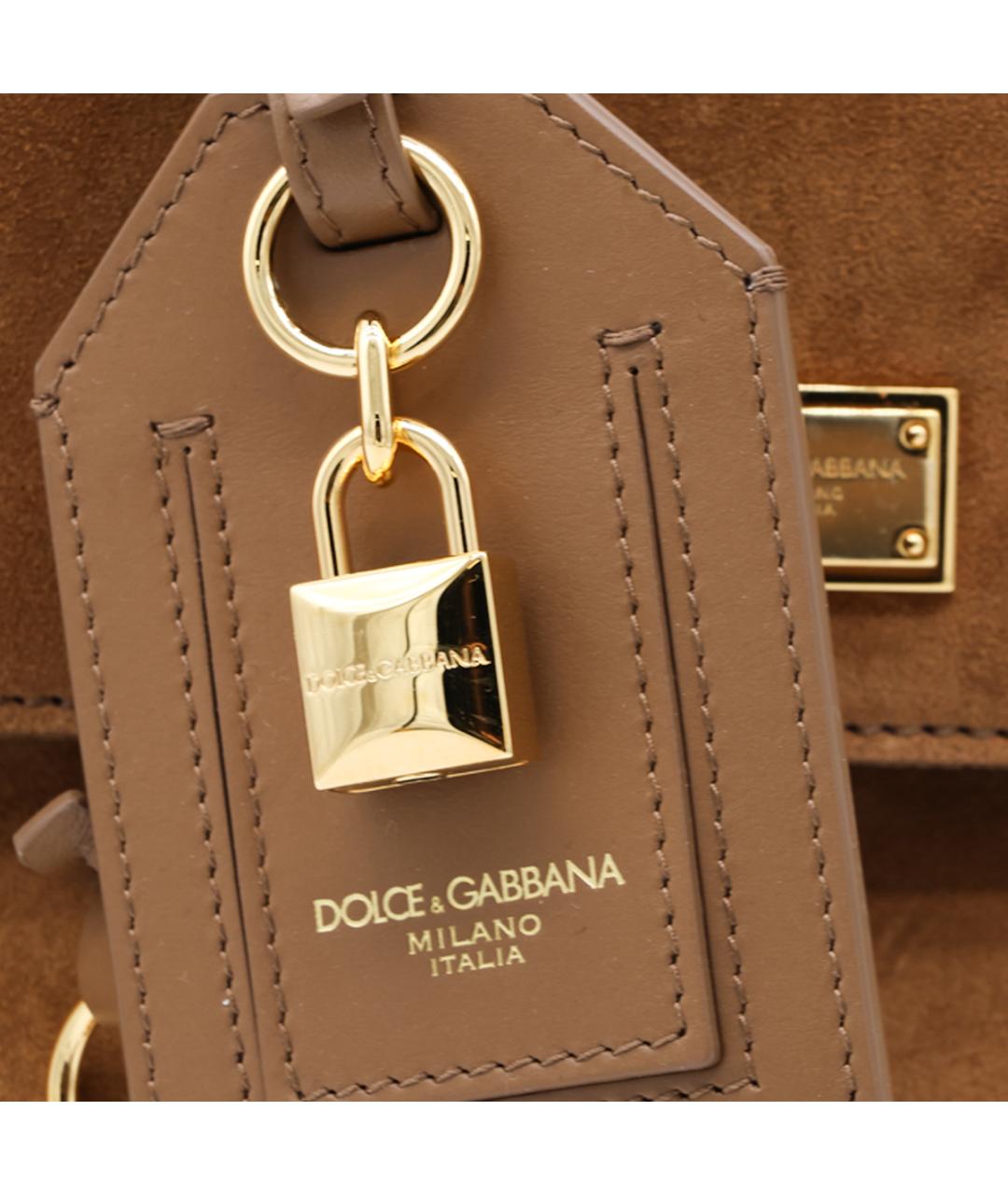 DOLCE&GABBANA Коричневая замшевая сумка тоут, фото 7