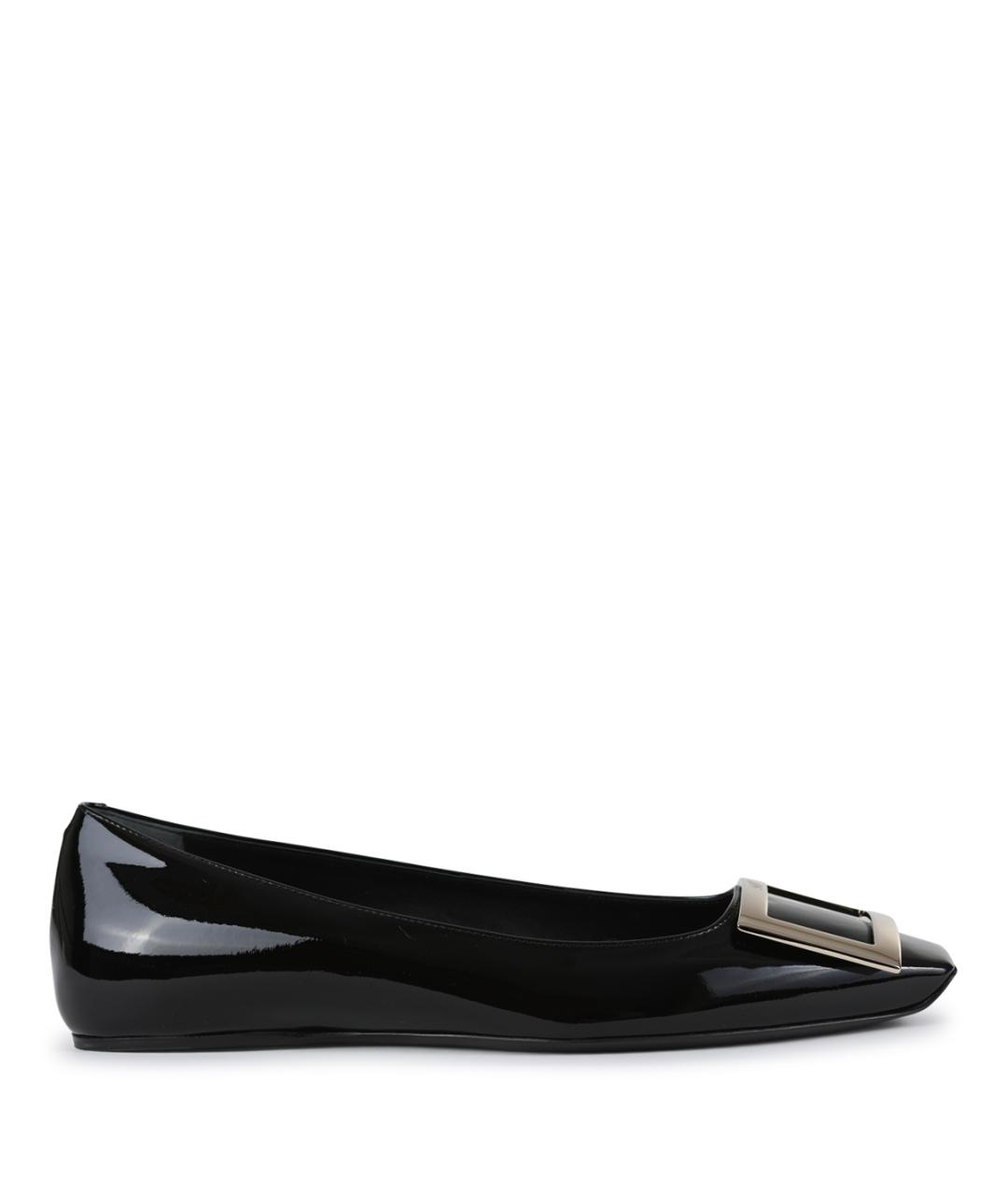 ROGER VIVIER Черные балетки из лакированной кожи, фото 1