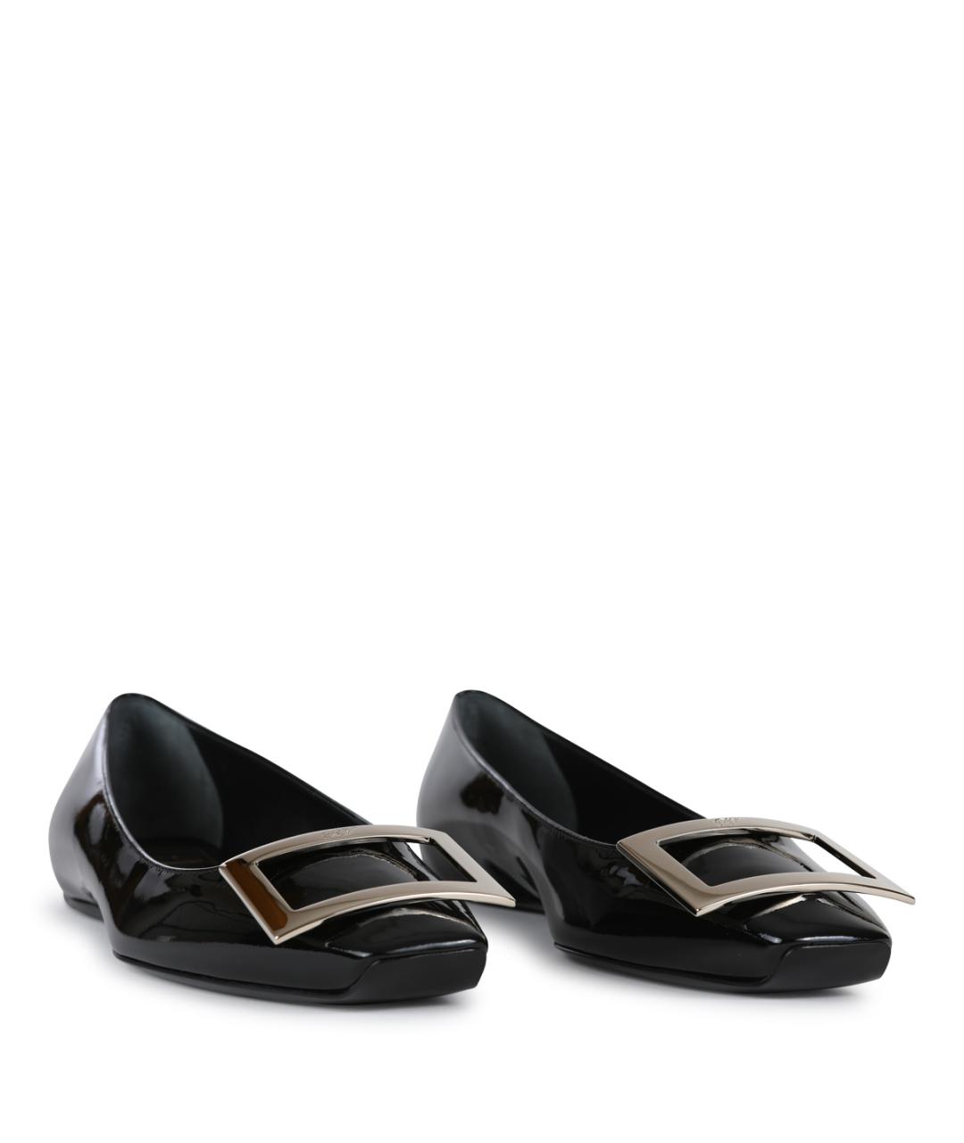 ROGER VIVIER Черные балетки из лакированной кожи, фото 4
