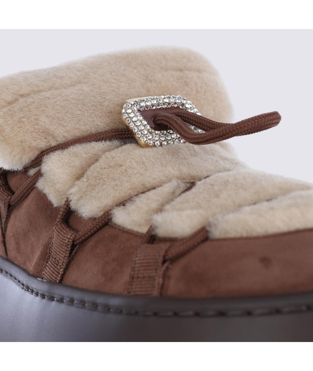 ROGER VIVIER Коричневые замшевые ботинки, фото 7