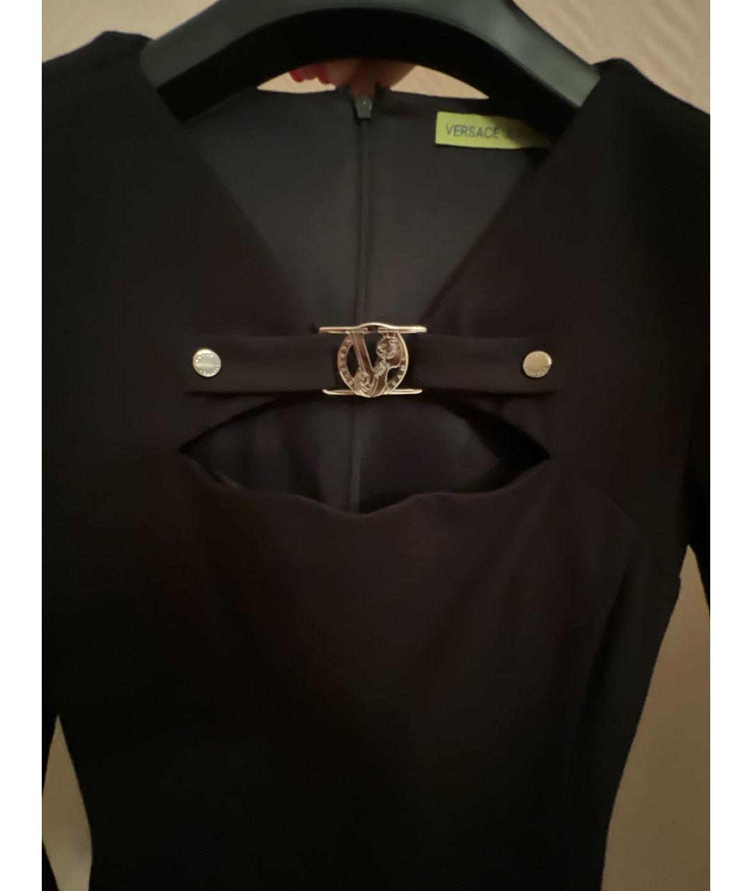 VERSACE JEANS COUTURE Черное вискозное коктейльное платье, фото 3