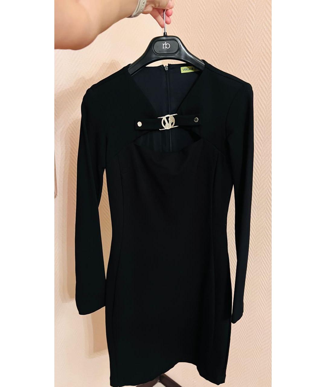 VERSACE JEANS COUTURE Черное вискозное коктейльное платье, фото 4