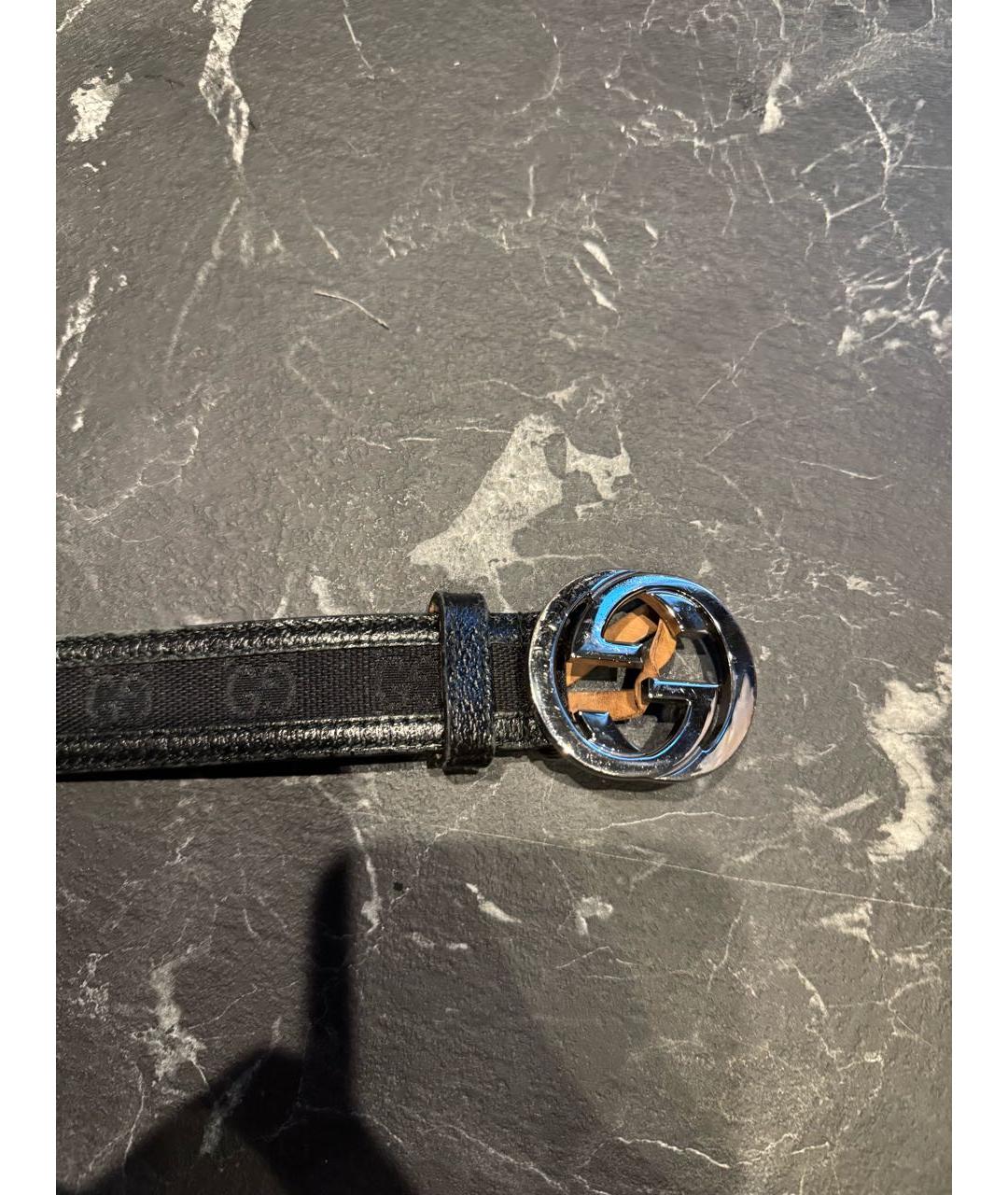 GUCCI Черный кожаный ремень, фото 2