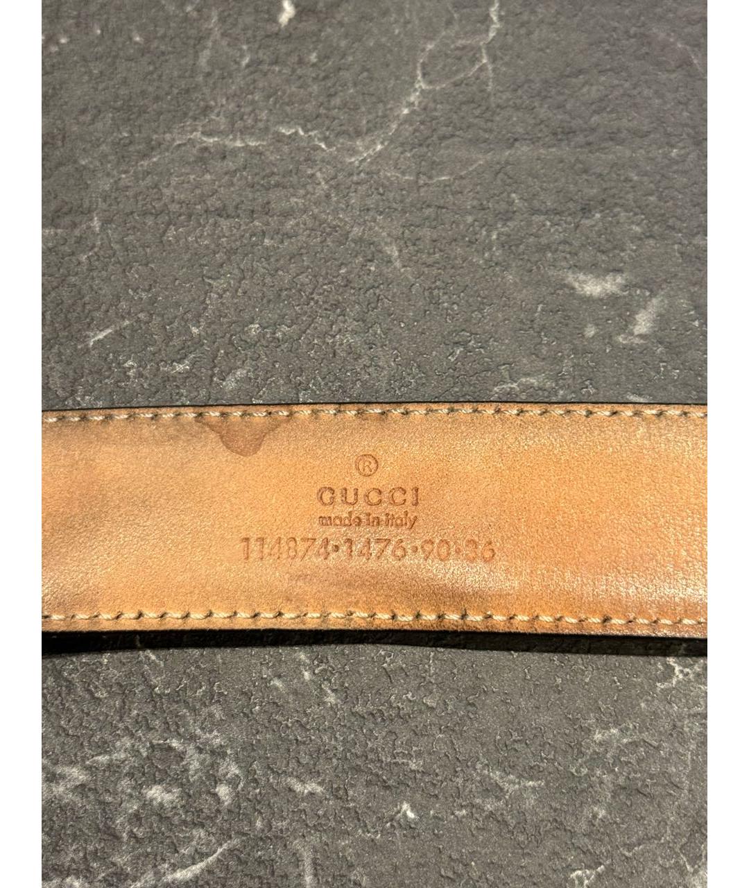 GUCCI Черный кожаный ремень, фото 3