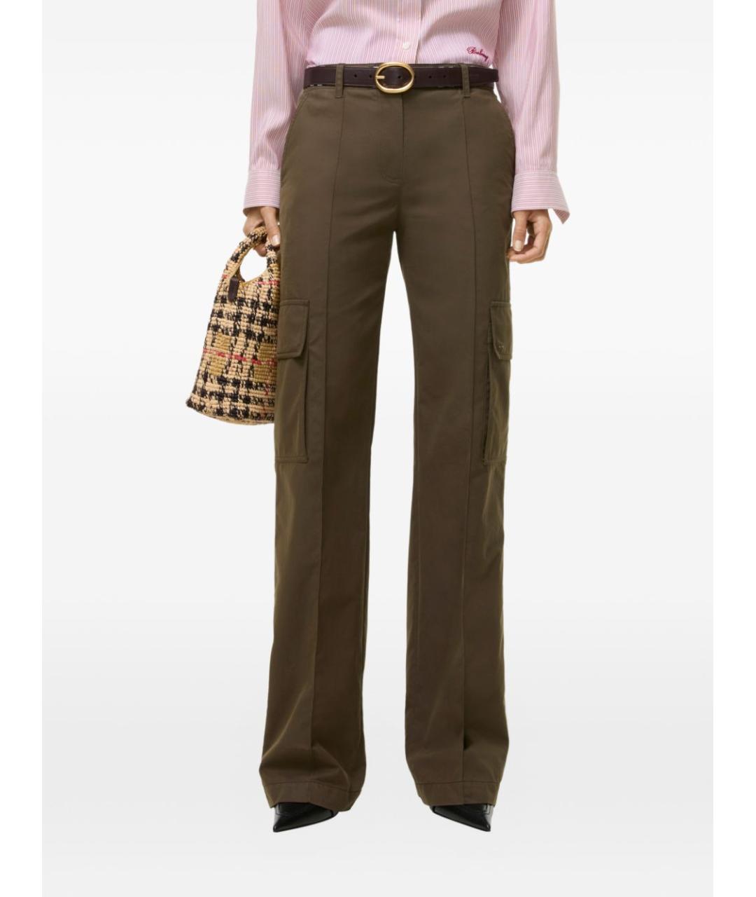 BURBERRY Хаки прямые брюки, фото 3