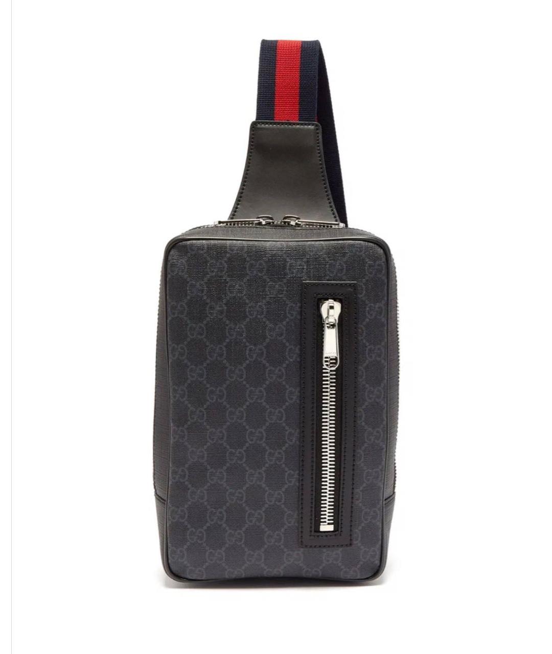 GUCCI Антрацитовая кожаная сумка на плечо, фото 5