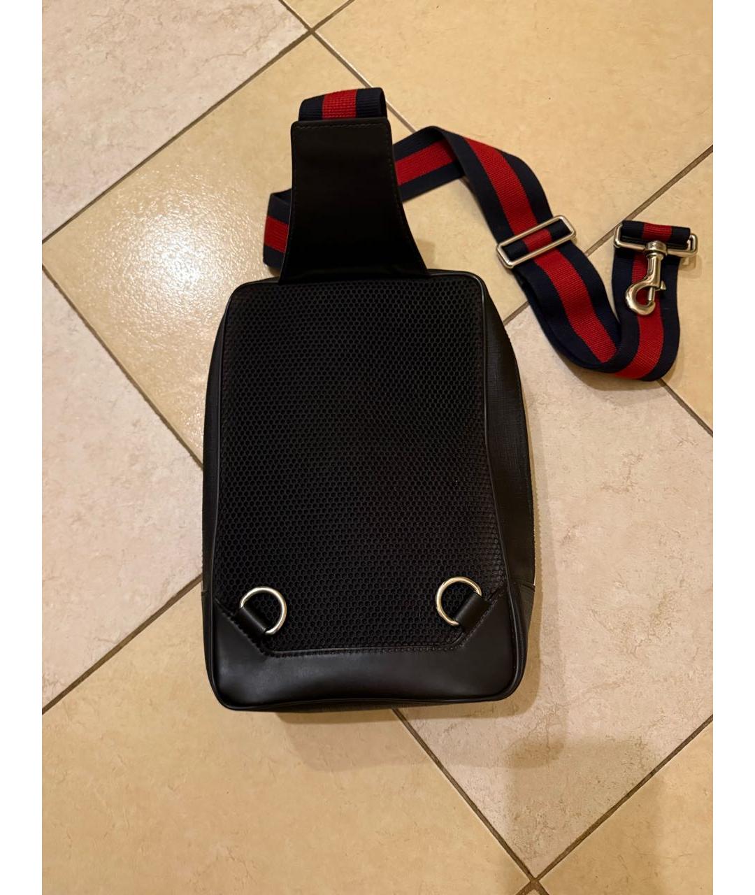 GUCCI Антрацитовая кожаная сумка на плечо, фото 3