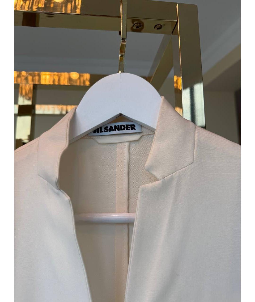 JIL SANDER Бежевый шерстяной костюм с брюками, фото 3