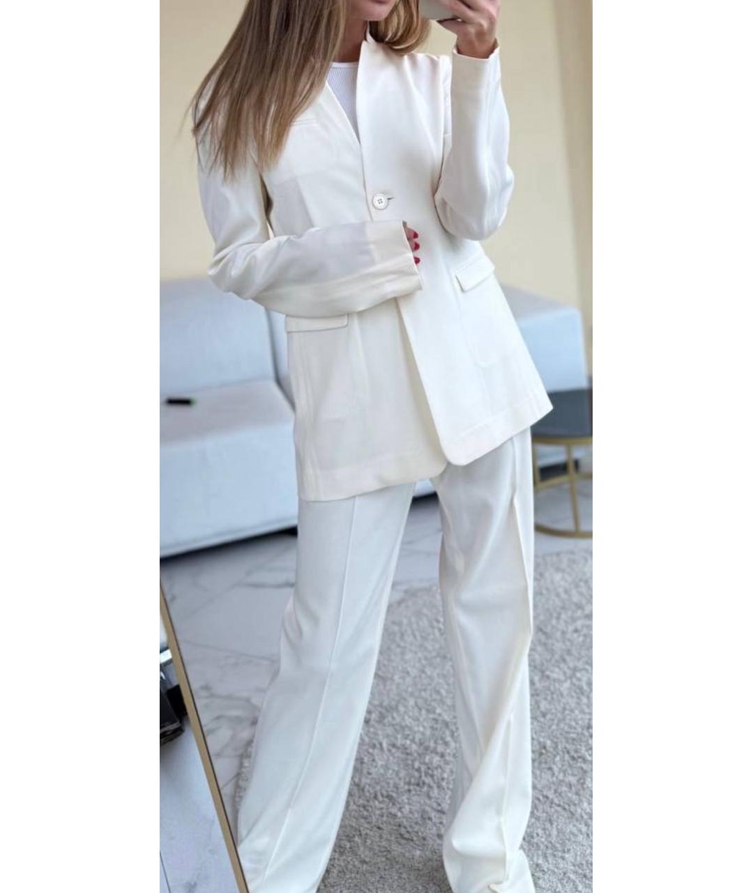 JIL SANDER Бежевый шерстяной костюм с брюками, фото 8