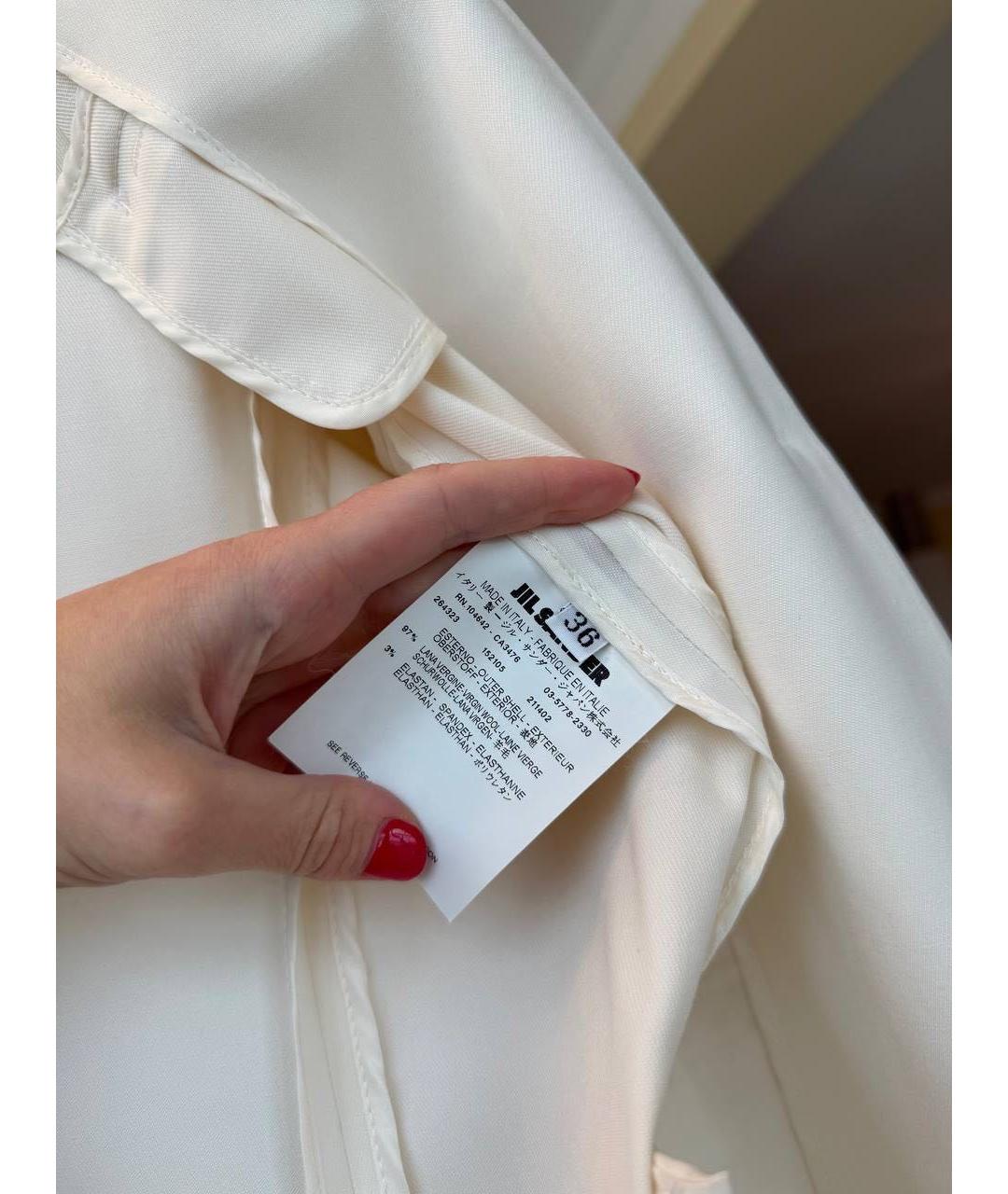 JIL SANDER Бежевый шерстяной костюм с брюками, фото 4