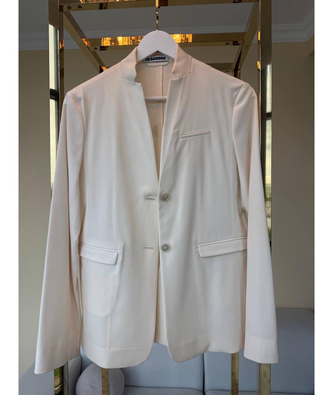 JIL SANDER Бежевый шерстяной костюм с брюками, фото 9