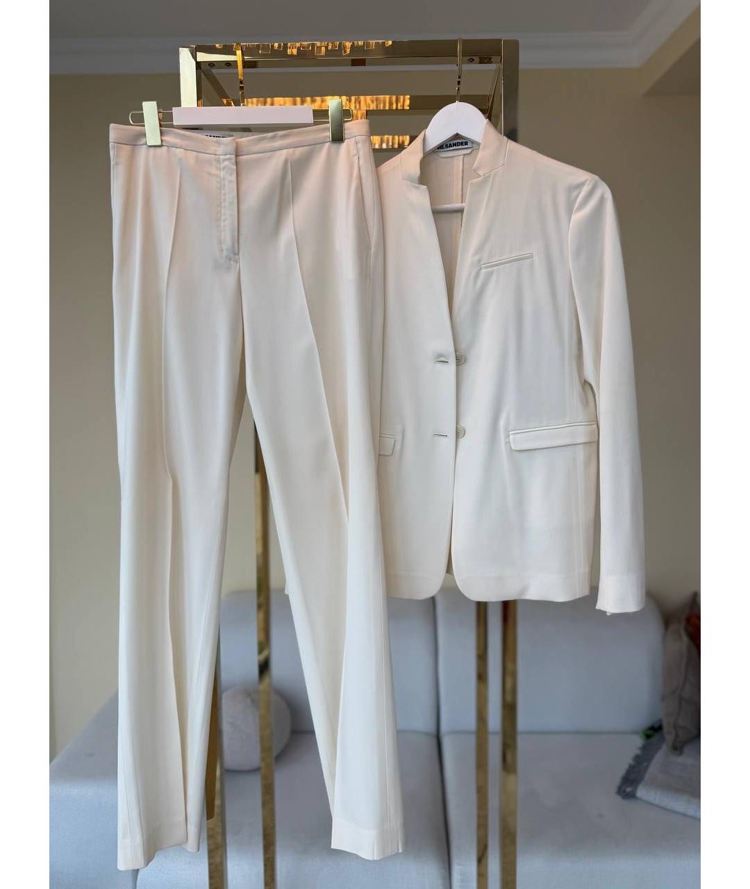 JIL SANDER Бежевый шерстяной костюм с брюками, фото 2