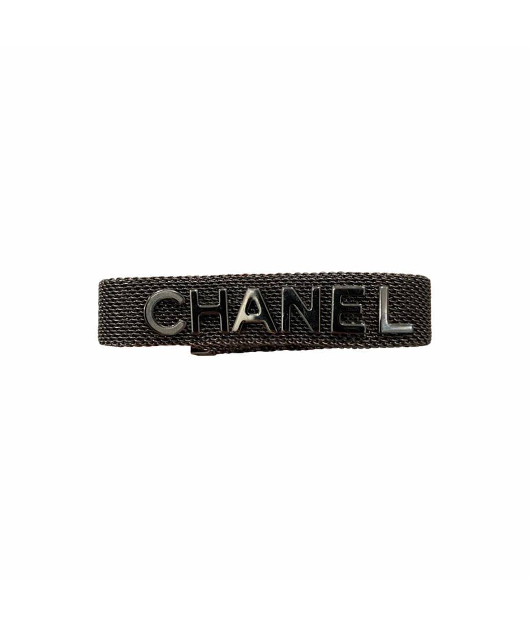 CHANEL Антрацитовый металлический браслет, фото 6