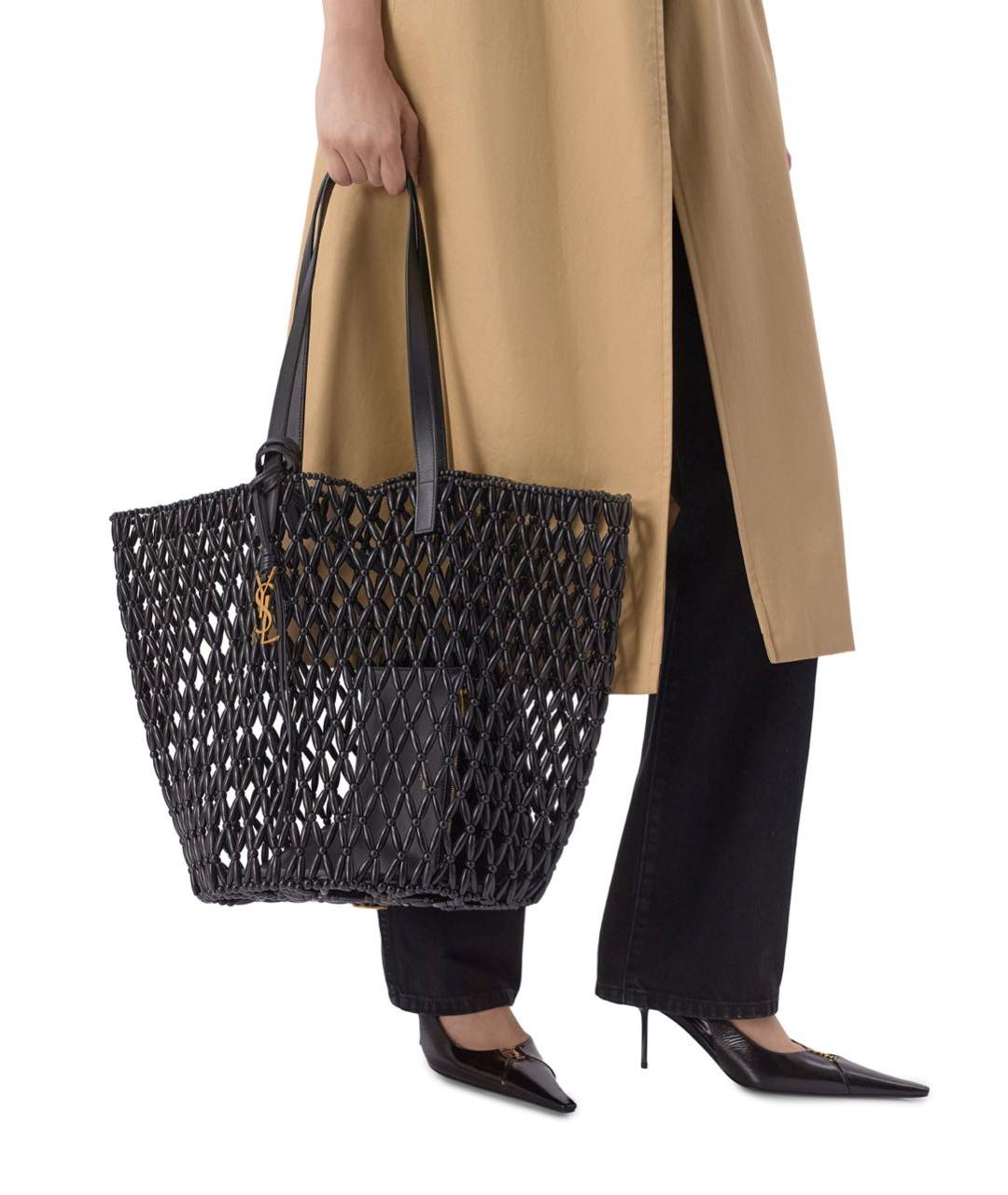 SAINT LAURENT Черная сумка тоут, фото 2