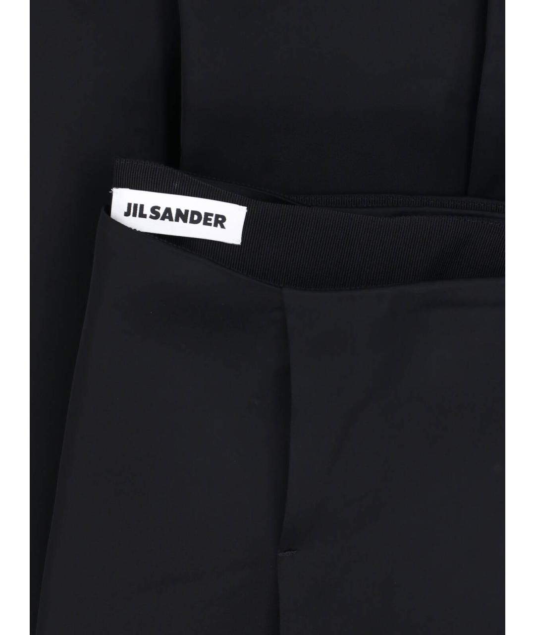 JIL SANDER Черная вискозная юбка миди, фото 5
