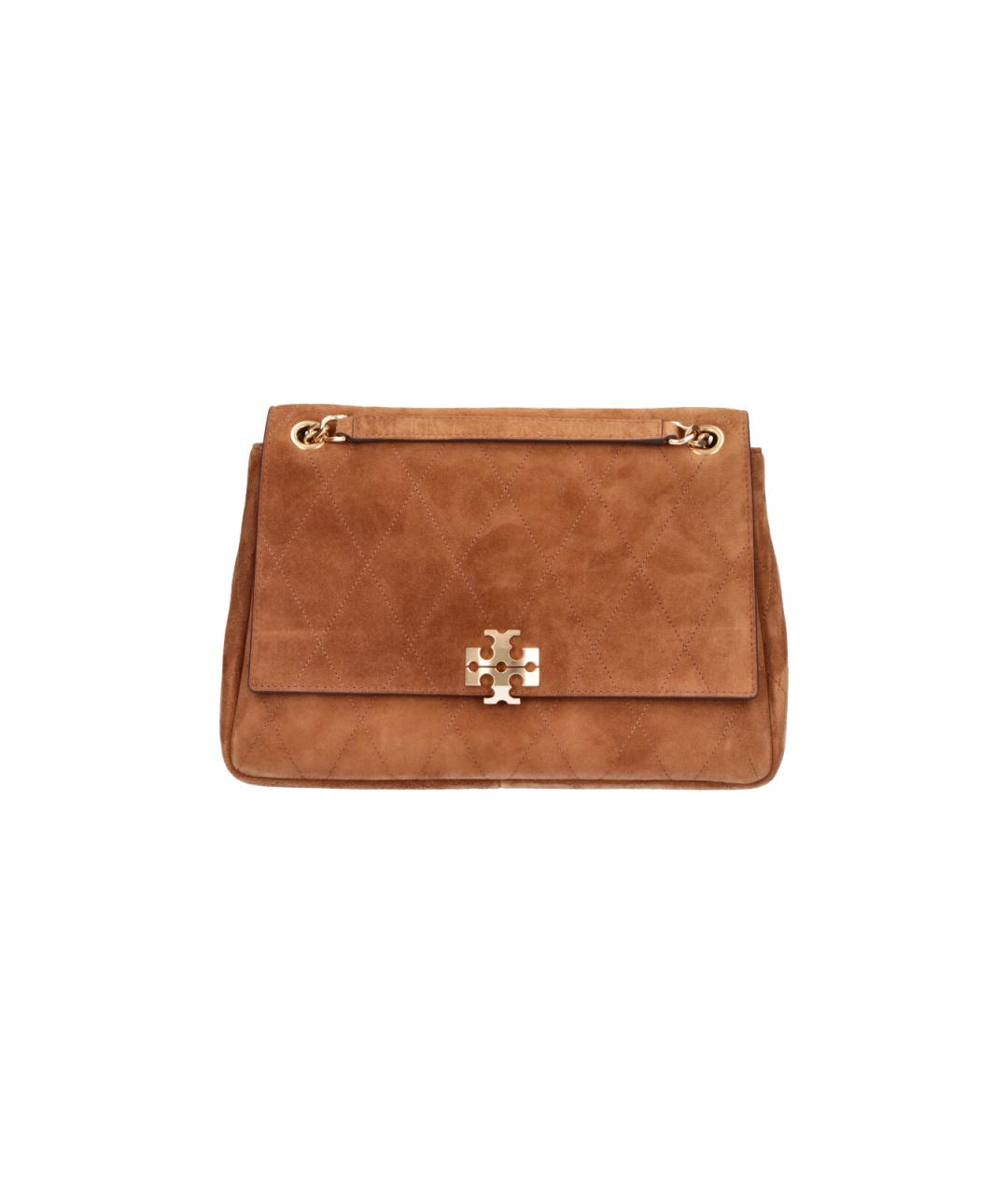 TORY BURCH Коричневая замшевая сумка через плечо, фото 1
