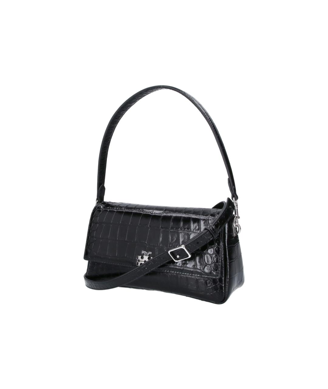 TORY BURCH Черная кожаная сумка с короткими ручками, фото 2