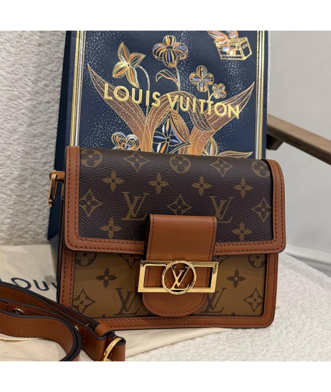 LOUIS VUITTON Коричневая сумка через плечо из канвы, фото 3
