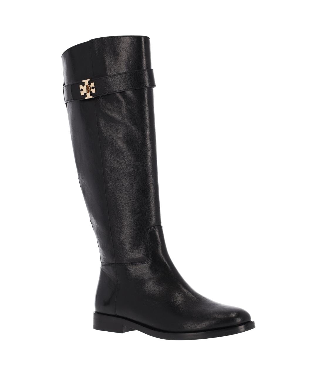 TORY BURCH Черные кожаные сапоги, фото 2
