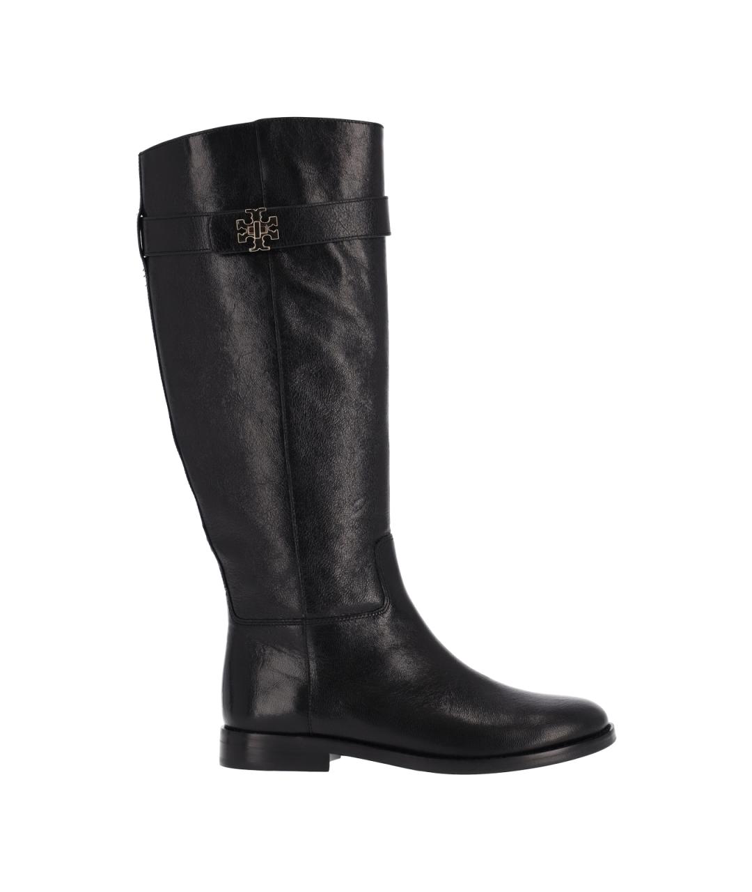 TORY BURCH Черные кожаные сапоги, фото 1