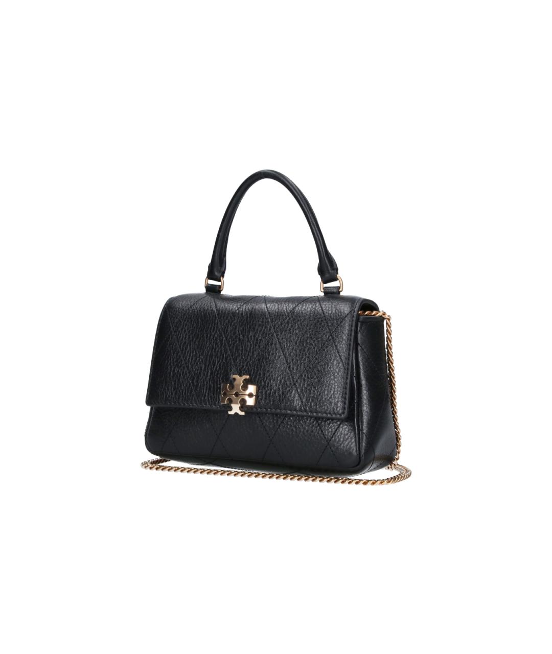 TORY BURCH Черная кожаная сумка тоут, фото 2