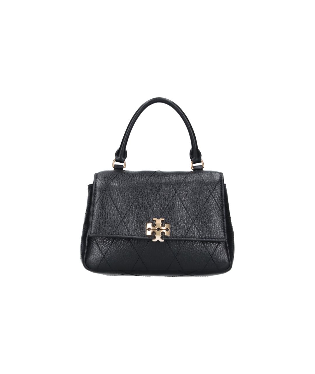 TORY BURCH Черная кожаная сумка тоут, фото 6