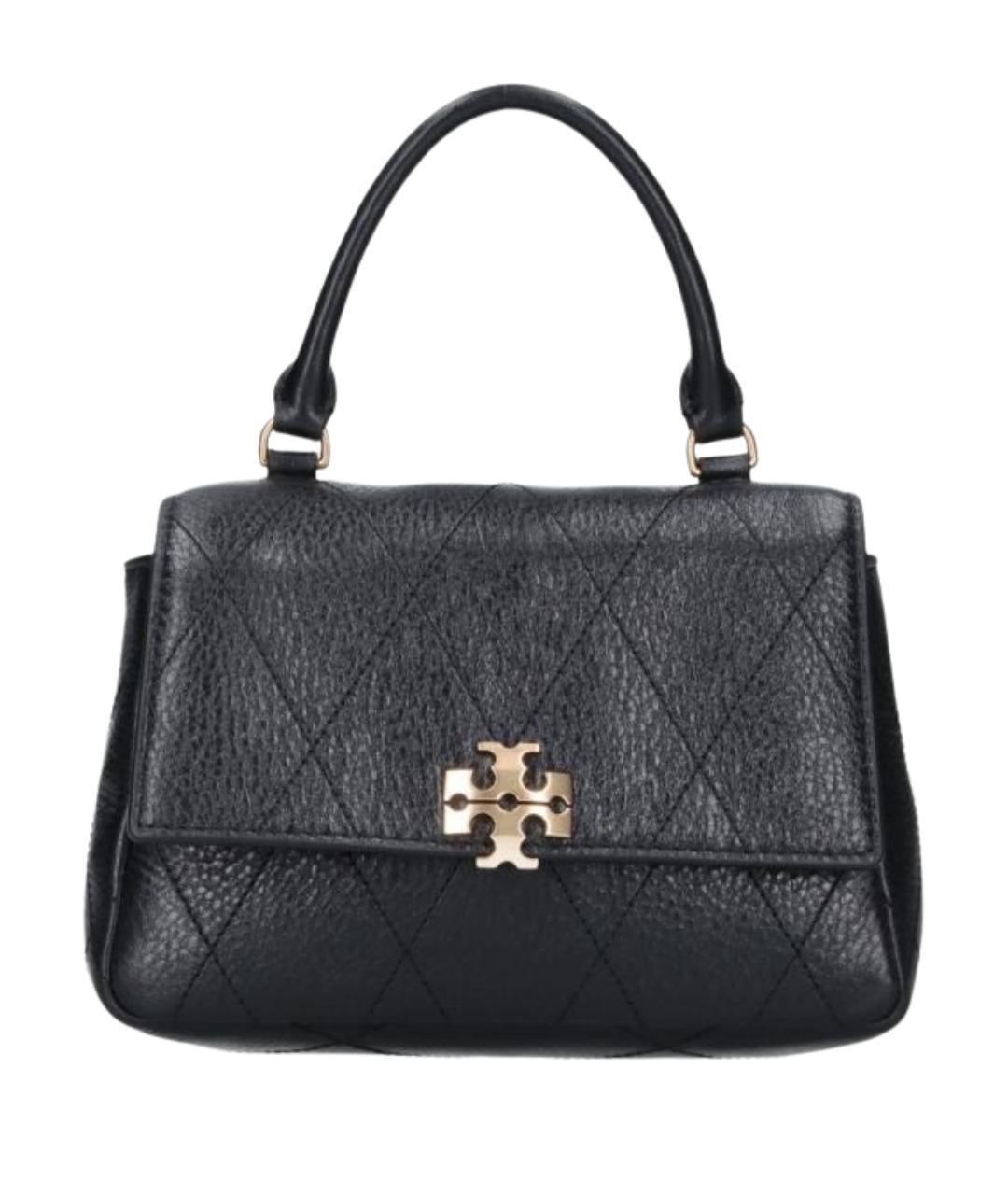 TORY BURCH Черная кожаная сумка тоут, фото 1
