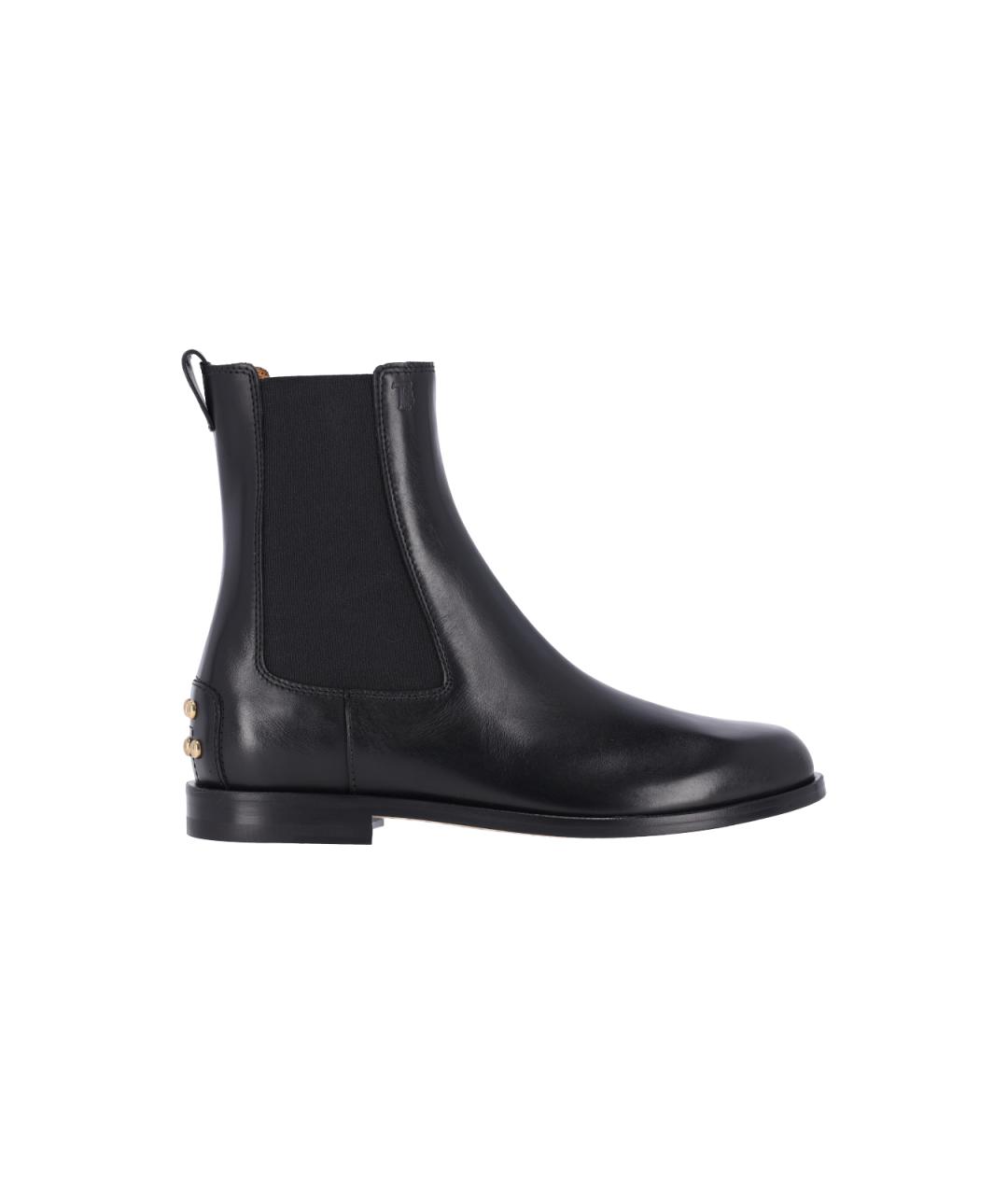TOD'S Черные кожаные ботинки, фото 1