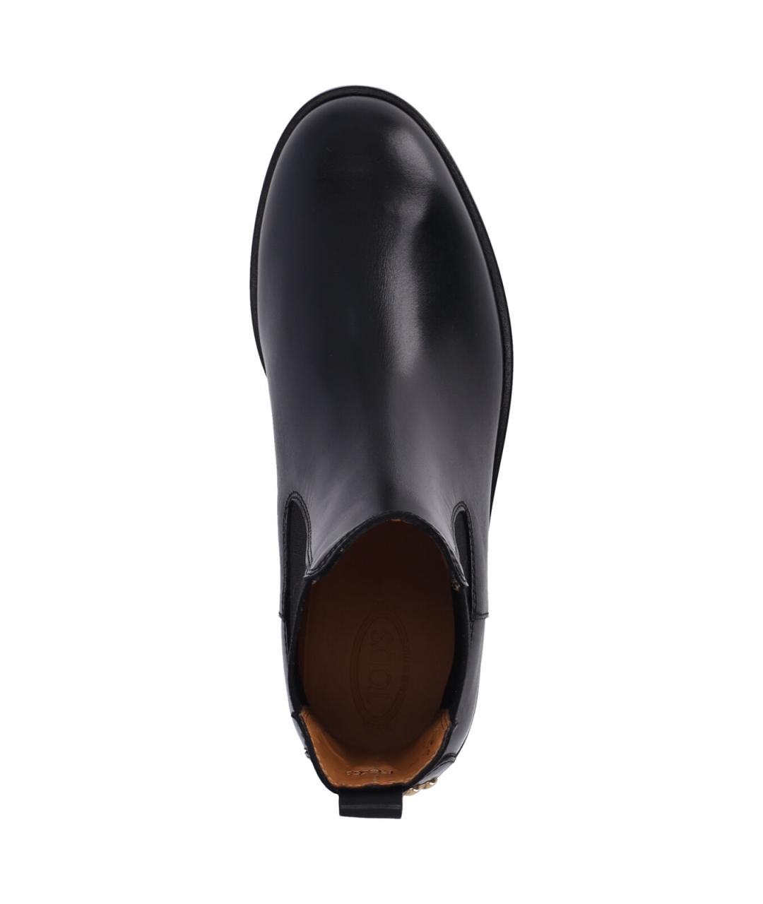 TOD'S Черные кожаные ботинки, фото 5