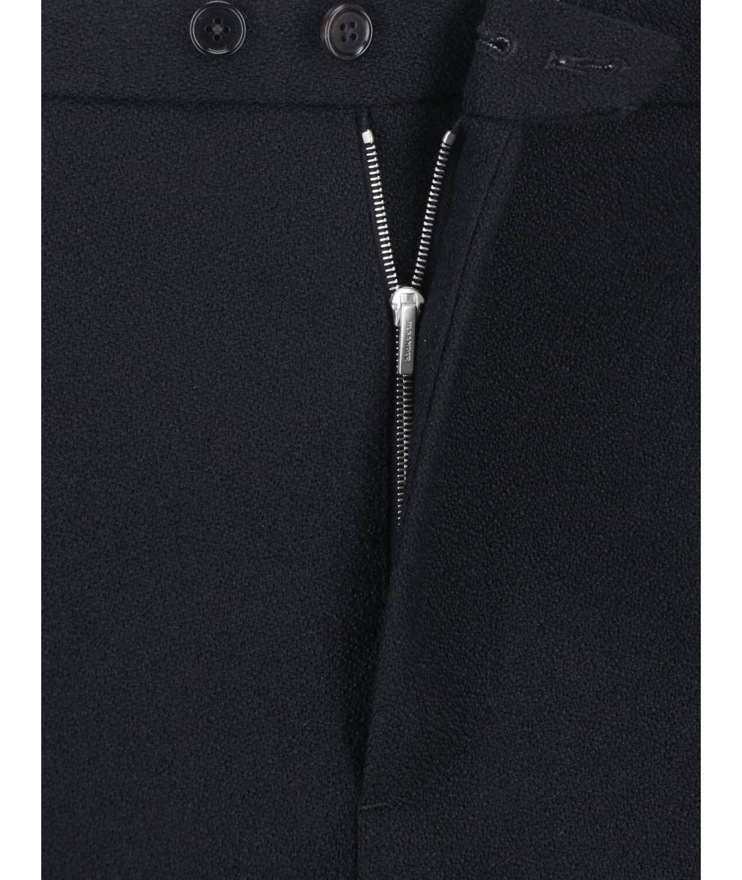 JIL SANDER Черные шерстяные повседневные брюки, фото 5