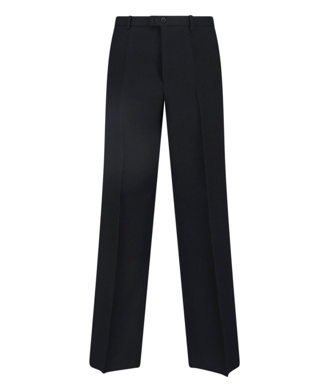 JIL SANDER Черные шерстяные повседневные брюки, фото 1