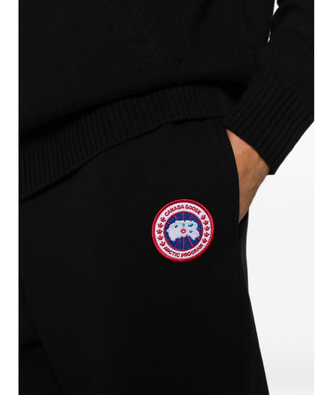 CANADA GOOSE Черные хлопковые повседневные брюки, фото 3