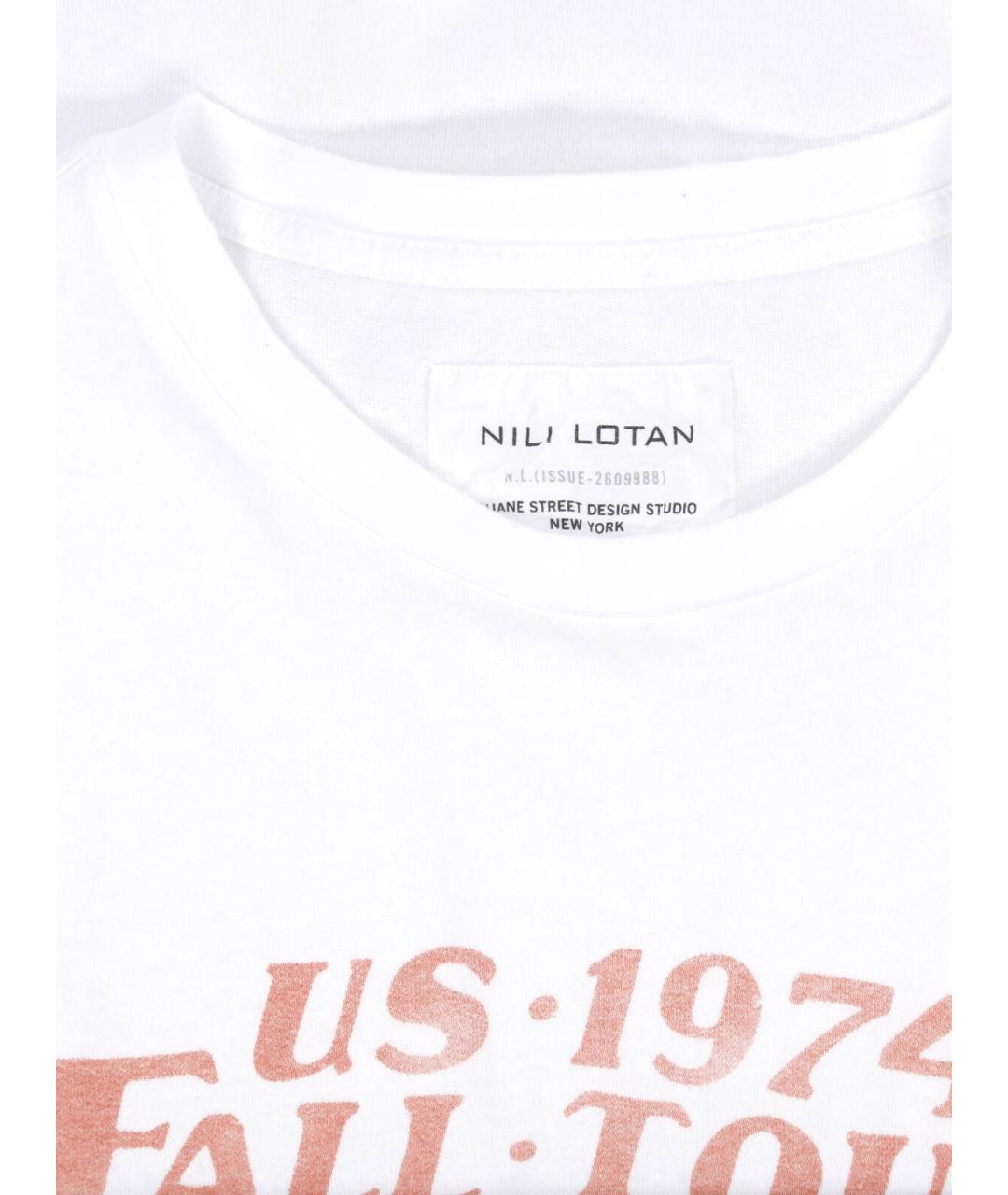NILI LOTAN Белая хлопковая футболка, фото 3